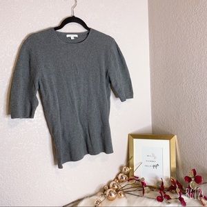 Lunya Cotton Silk Ribbed Sweater Tee • Grey • XL